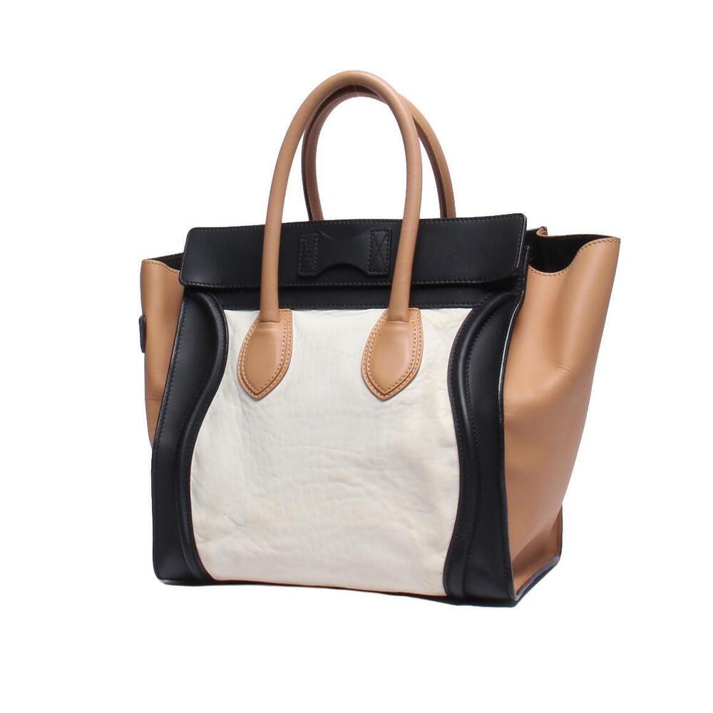 Celine Tote Brown Leather tricolor calfskin Luggage bag